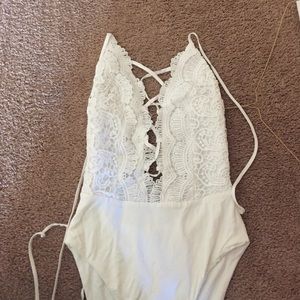 Tobi white lace bodysuit