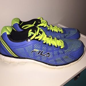 Filas blue and green tennis shoes