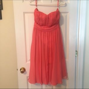 Coral strapless dress