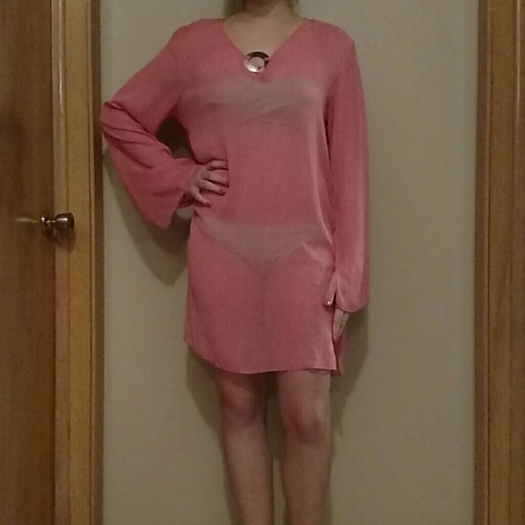 Coral / Silver Cover up