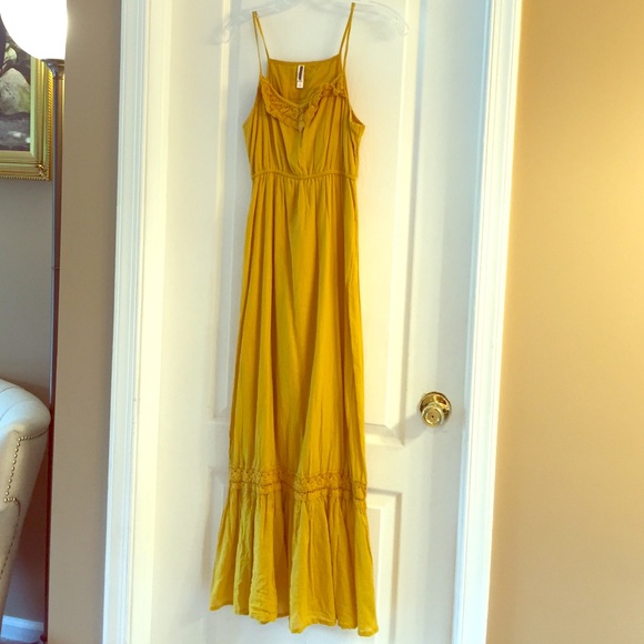 mustard boho maxi dress