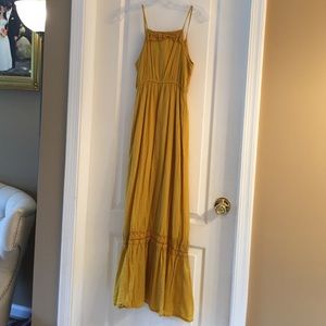 mustard boho maxi dress