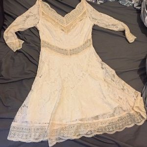 Free People cream lace dress size M