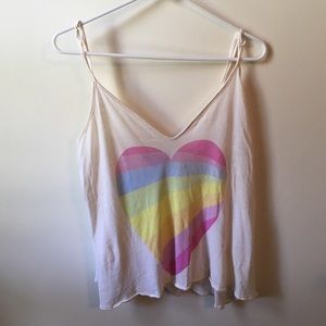 Wildfox Rainbow Heart Tank