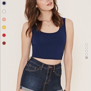Navy Blue Crop Top