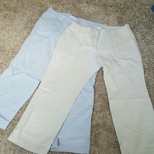 ***SOLD***2 New York & Company cropped linen pants