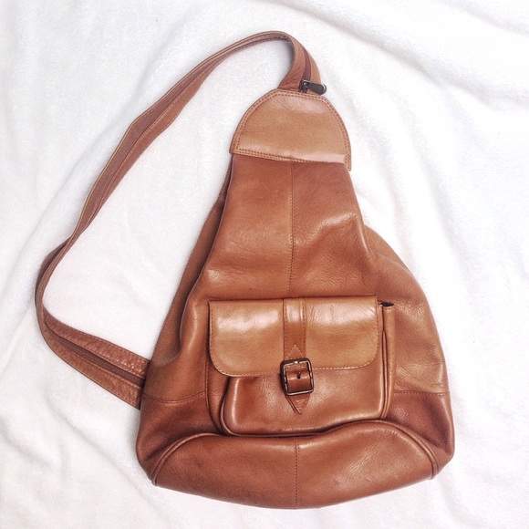 Handbags - Leather backpack can be worn two ways!