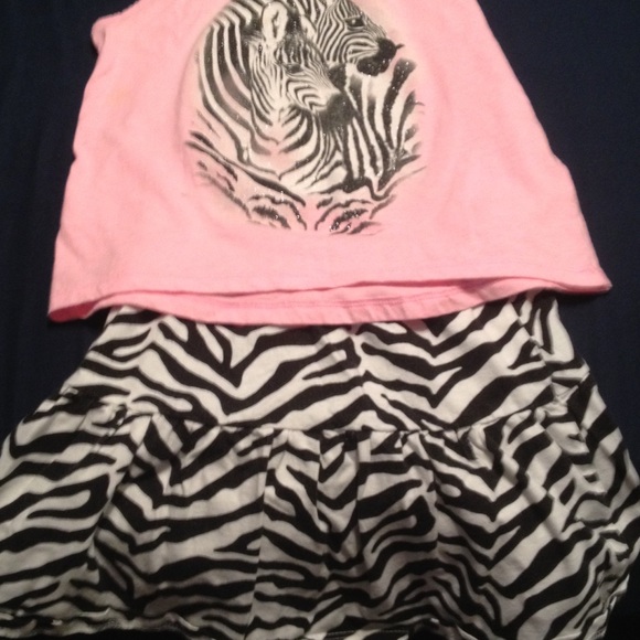 Girls zebra skirt & tank outfit