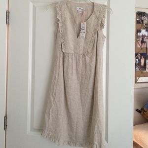 Vineyard Vines linen stripe ruffle dress