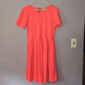 Lularoe amelia dress hot coral