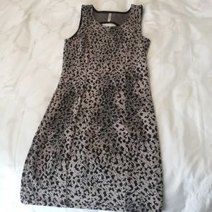 Grey and black leopard print dress