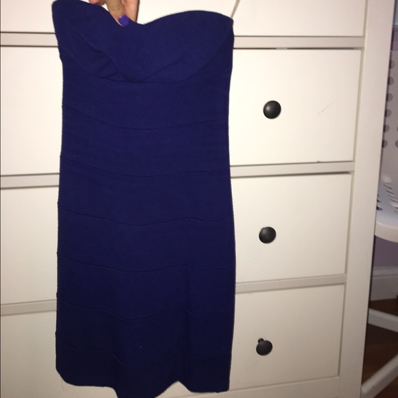Blue strapless mini dress- bodycon - Picture 1 of 1