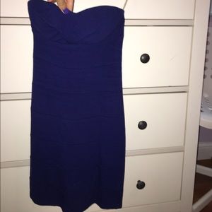 Blue strapless mini dress- bodycon