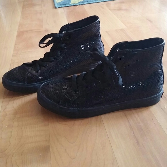 Black sequined hightops