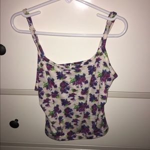 Cropped floral tank
