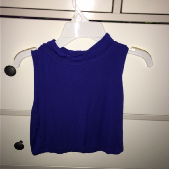 Blue cropped turtleneck - Picture 1 of 1