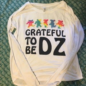 Long sleeve delta zeta white top