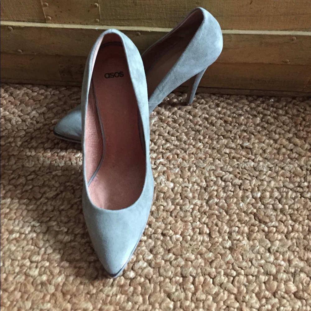 NWOB ASOS PARLOUR SAGE SUEDE LEATHER PUMPS HEELS 9 - Picture 2 of 8
