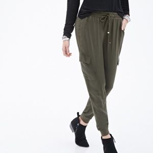 Forever 21 Olive drawstring joggers