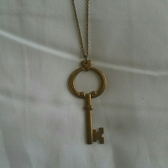 Key necklace on long chain