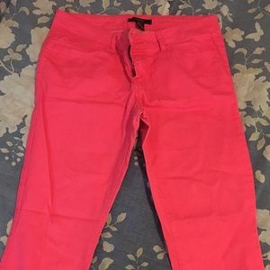 Hot pink skinny legs