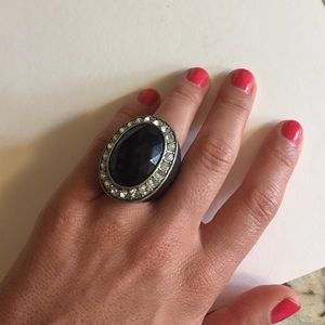 Black onyx wooden ring