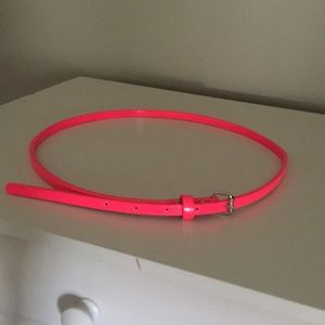 Hot pink skinny belt