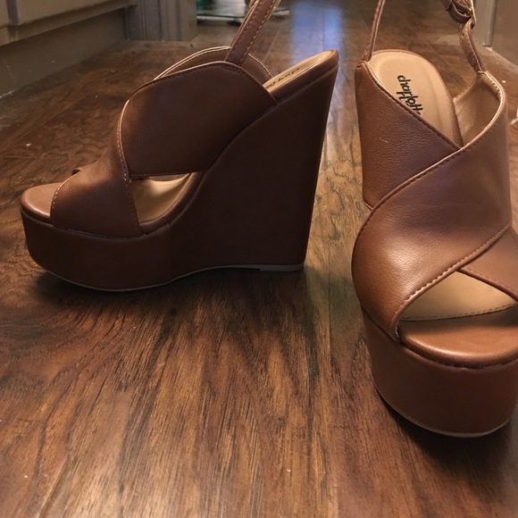 Charlotte Russe tan wedges