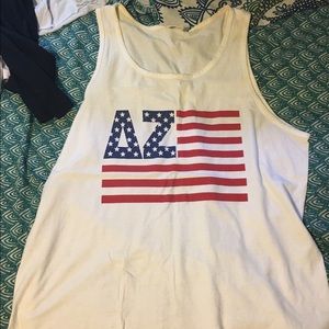 Delta Zeta frat American flag tank