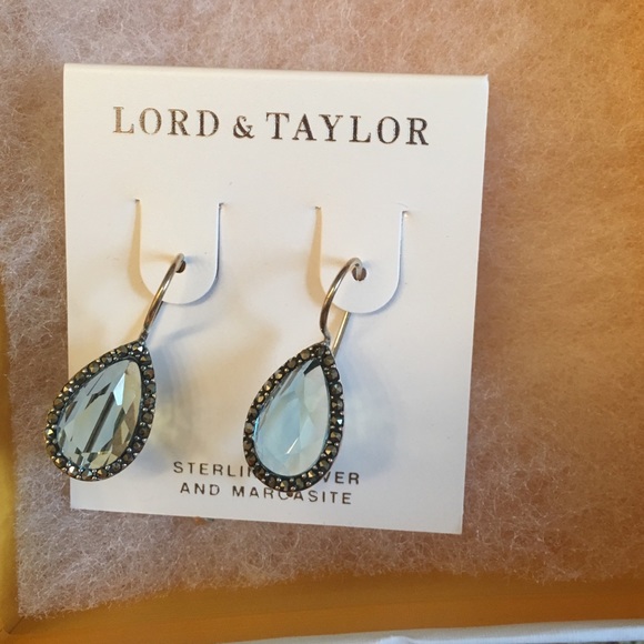 Sterling silver light blue drop earrings