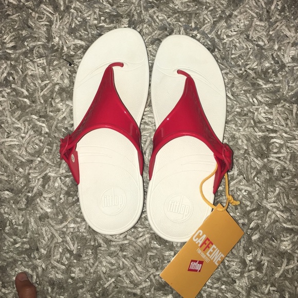 Red/White Fitflop flip flops NEW WITH TAGS