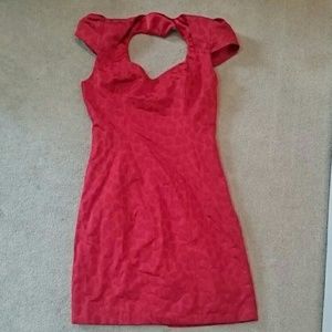 Guess red heart cut out dress NWT