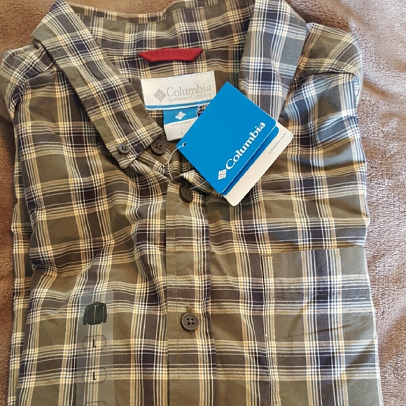 Columbia Mens Plaid Long Sleeved Shirt NWT
