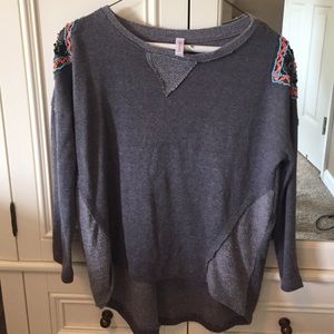 Xhilaration embellished gray dolman sweater