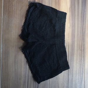 Black lace shorts