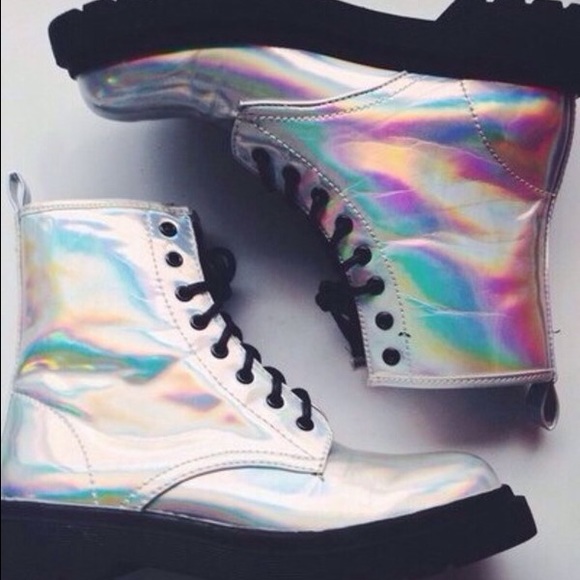 ‼️ISO‼️T.U.K. Anarchic Holographic Hologram Boots - Picture 3 of 3