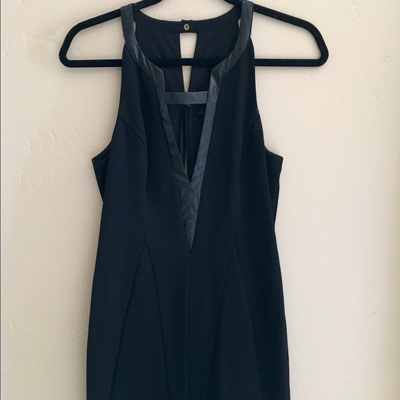 deep V tight black dress