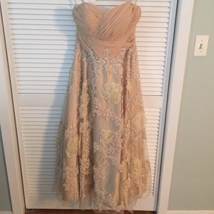 Champagne wedding prom dress