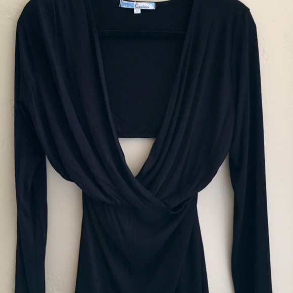 long sleeve, cut out, black romper