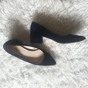 Zara Blue Velvet Pumps