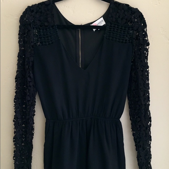 long sleeve lace black romper