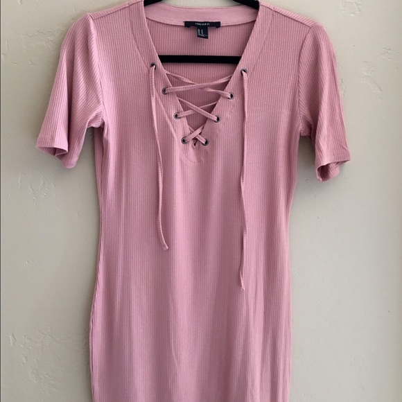 blush lace down dress