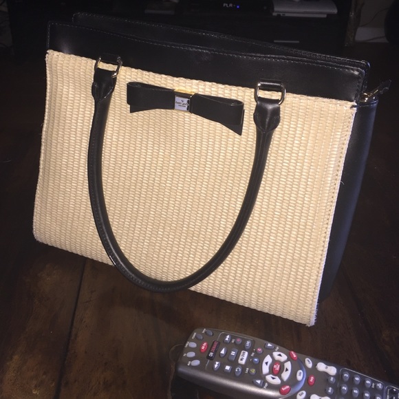 Kate Spade Purse: Montford Park Straw Jovie Black