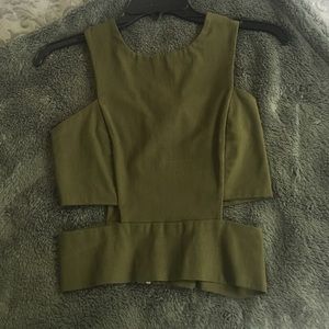 Windsor Green Army Crop Tank Top NWT