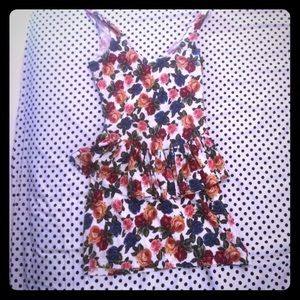 Floral peplum  colorful dress small forever 21