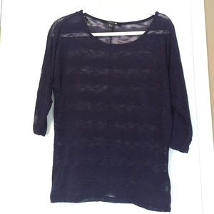 Forever 21 cable knit sheer striped top