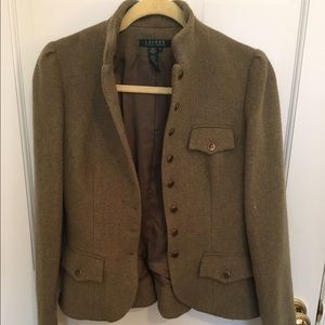 Lauren Ralph Lauren tweed army green blazer