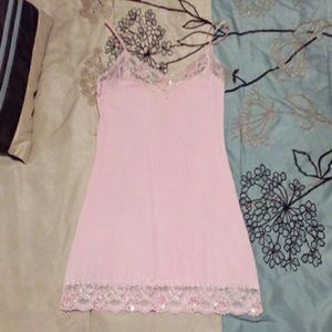 Maurice pink tank with lace and bling.