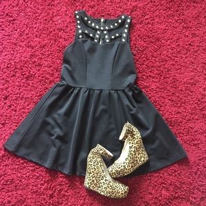 ‼️SALE‼️Gold Studded Black Dress