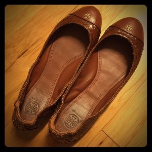 Tory Burch Brown Embossed Ballet Flat
